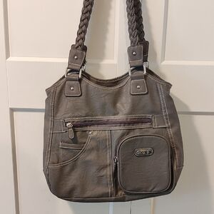 Rosetti Brown Handbag with Silver Details
